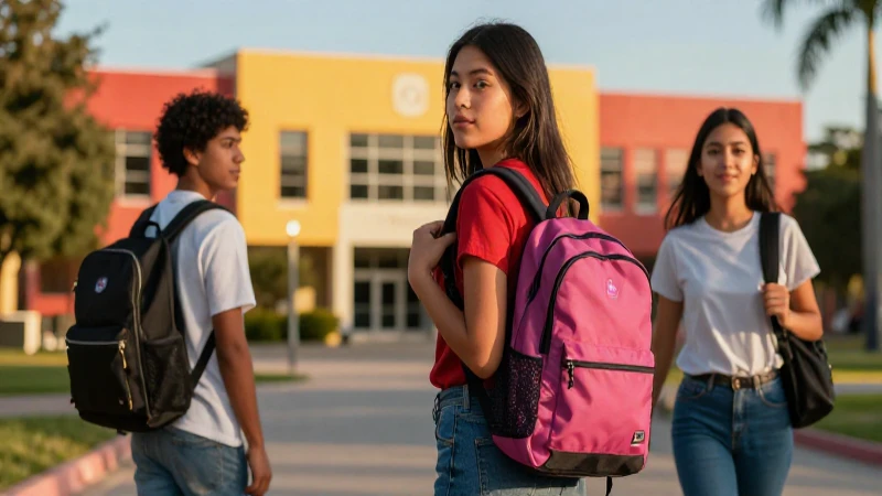 Estudiante mexicano vibrante en campus dorado