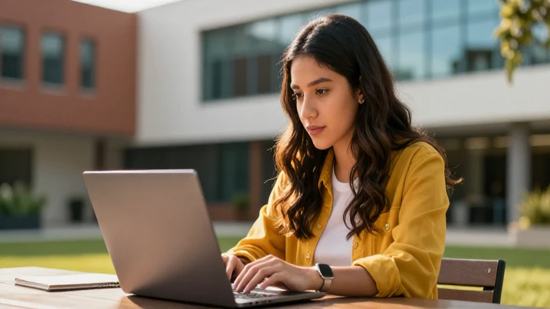 Cuáles son las mejores opciones de maestría en línea en México 18 Estudiante enfocado en campus digital moderno