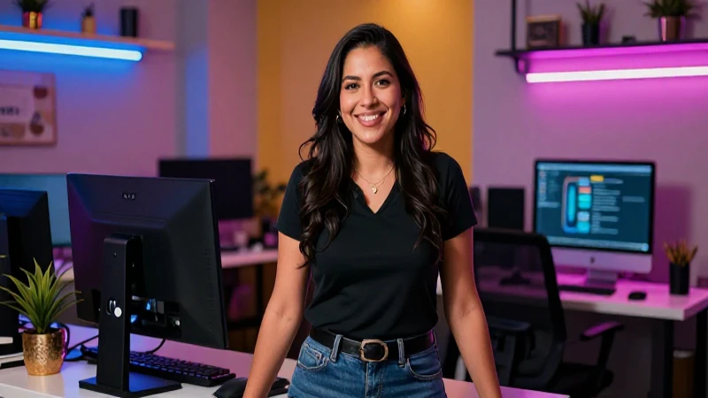 Emprendedor mexicano exitoso en oficina moderna