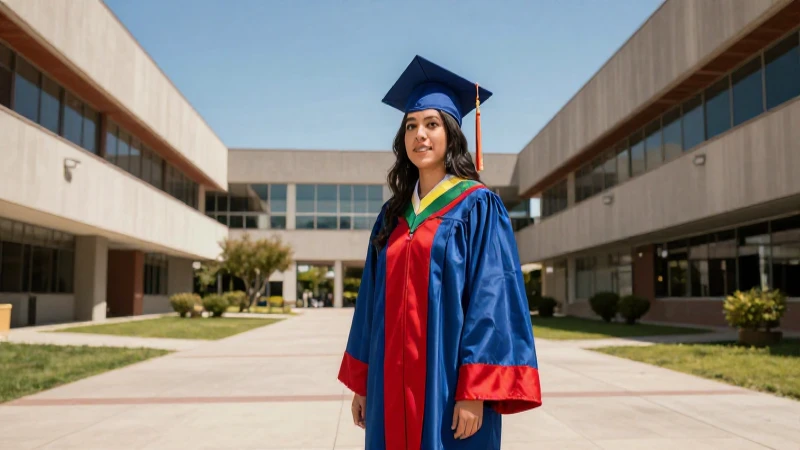 Graduación mexicana en campus universitario