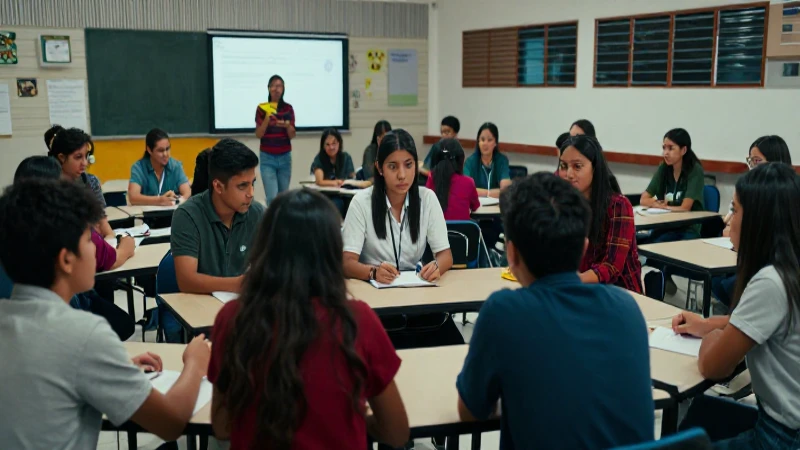 Estudiantes mexicanos colaboran en un ambiente académico moderno