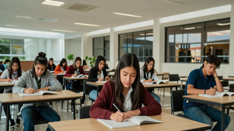 Estudiantes mexicanos en moderno campus universitario