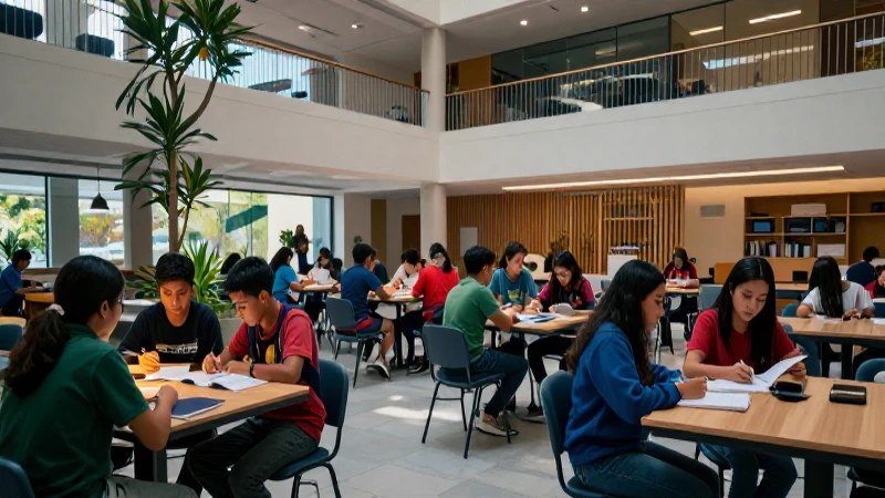 Estudiantes mexicanos en ambiente educativo moderno