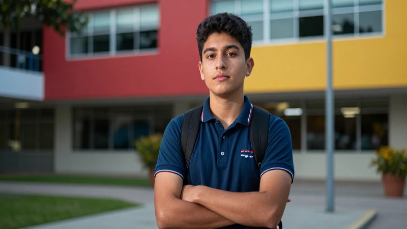 Estudiante mexicano confiado, foto moderna y profesional
