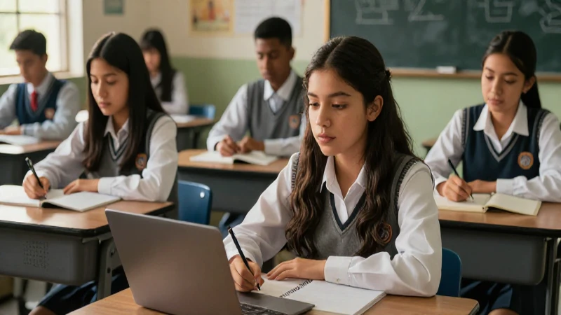 Estudiantes mexicanos en clase de alta tecnología