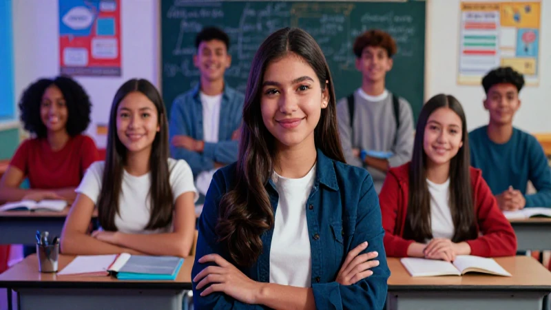 Jóvenes mexicanos exitosos en su aula moderno