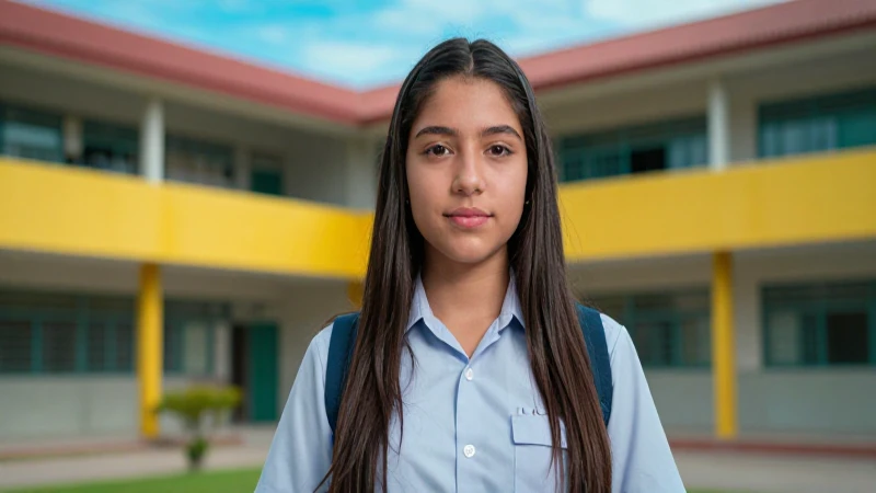 Estudiante mexicano en uniforme, estilo profesional y moderno