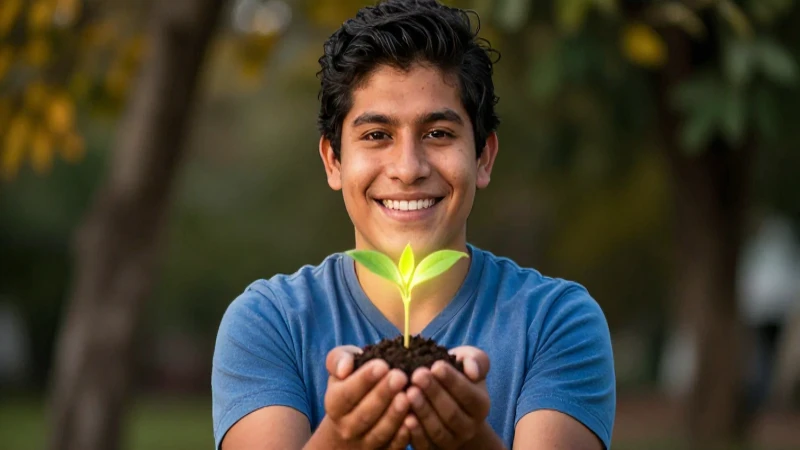 Joven mexicano con reto de futuro y luz