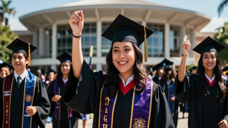 Graduado mexicano triunfa en modern campus con luces