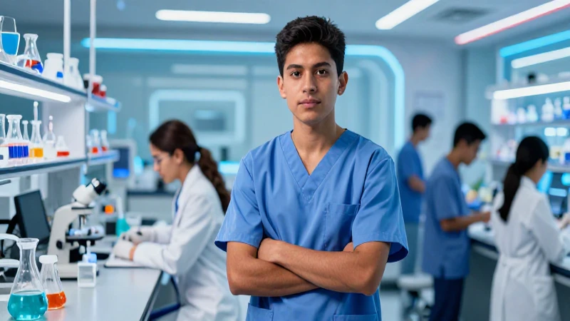 Estudiantes mexicanos en laboratorio futurista