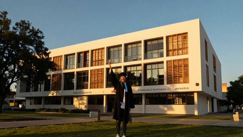 Universidad moderna de Campeche en la hora dorada