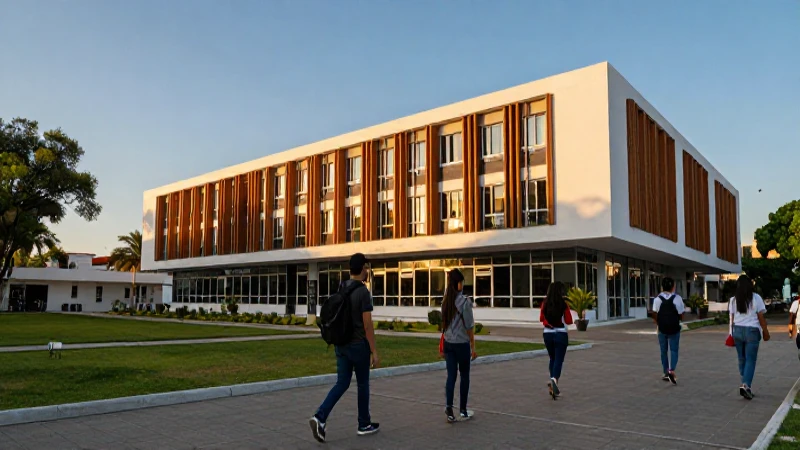 Estudiante universitario en un campus vibrante
