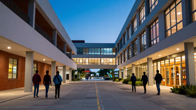 Campus universitario moderno y vibrante