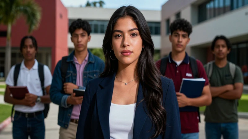 Retrato fotorealista de estudiante de derecho mexicano