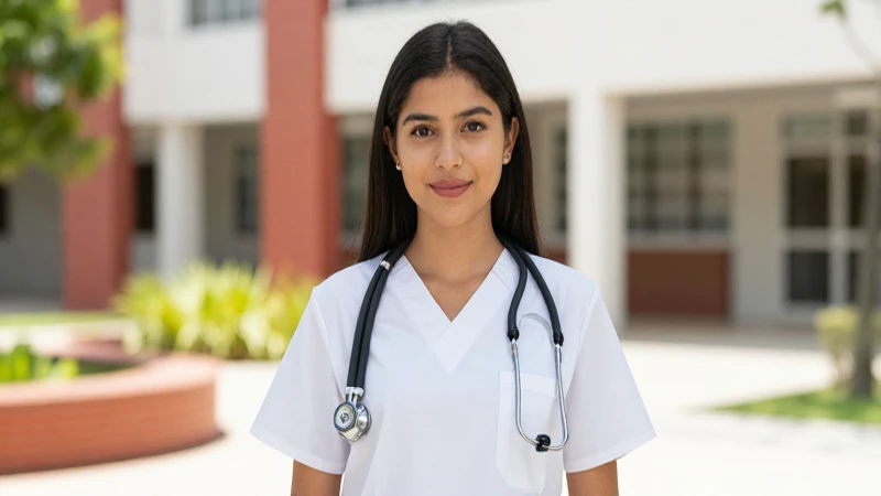 Estudiante mexicana de enfermería en campus