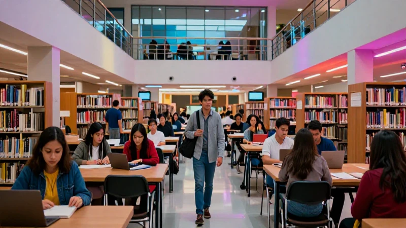 Éxito universitario mexicano en biblioteca moderna
