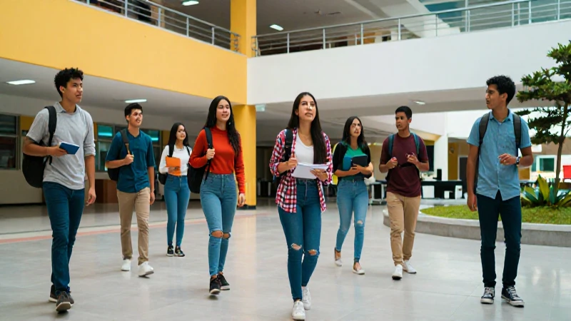 Joven mexicano en campus universitario moderno