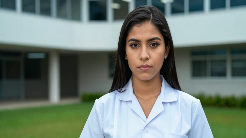 Retrato vibrante de estudiante mexicana de enfermería