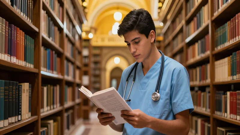 Estudiante mexicano estudia en biblioteca europea