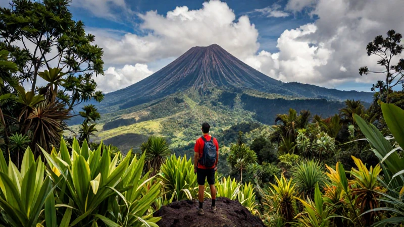 Pico volcánico majestuoso, paisaje dramático, ultra detallado