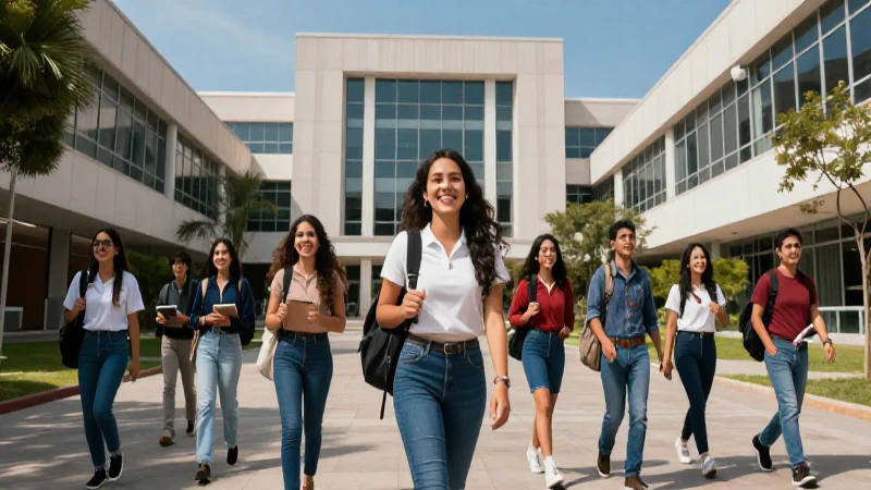 Estudiantes mexicanos exitosos en campus universitario