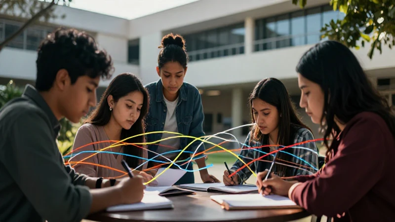 Cuáles son las razones para solicitar una beca académica 5 Estudiantes mexicanos colaborando en el campus universitario