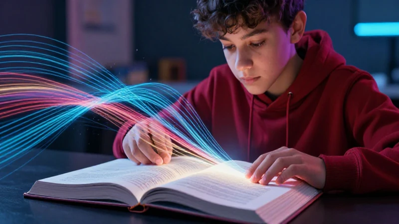 Estudiante aprende gramática con diseño profesional