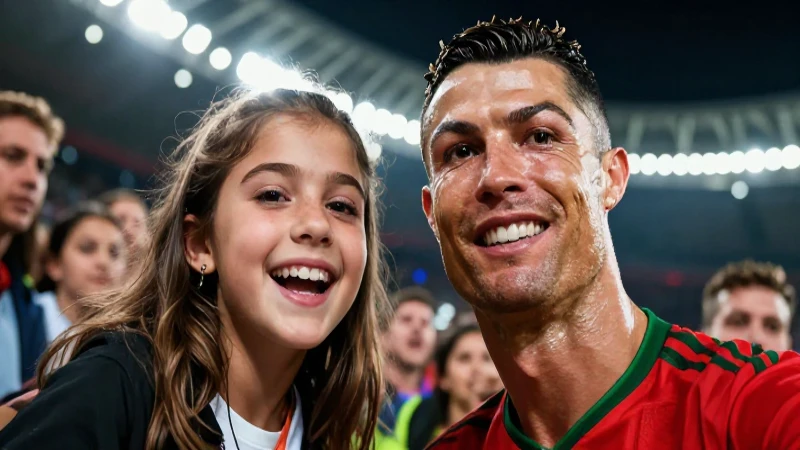 Fan feliz hace selfie con Ronaldo en estadio
