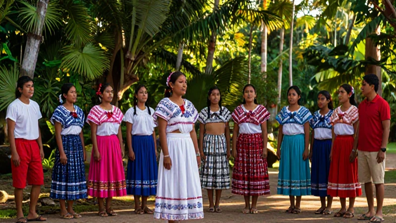 Cultura maya vibrante en la selva