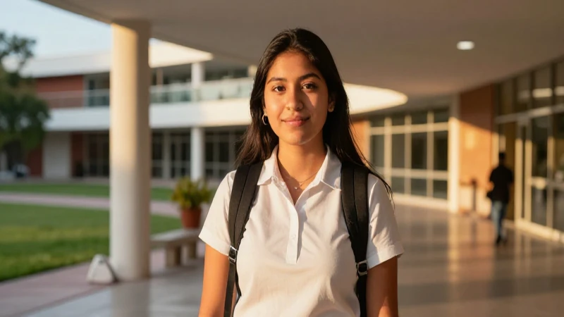 Estudiante mexicano con luz dorada cinematográfica