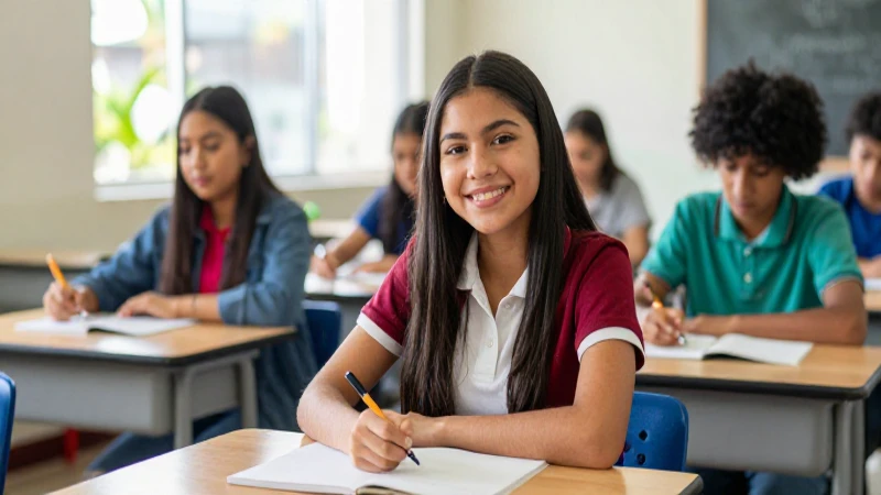 Estudiante mexicano confiado en campus moderno
