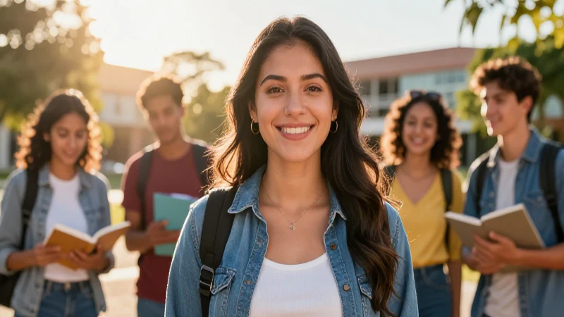 Joven estudiante mexicana exitosa en el campus