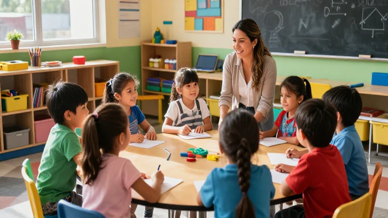 Aula mexicana vibrante de niños felices