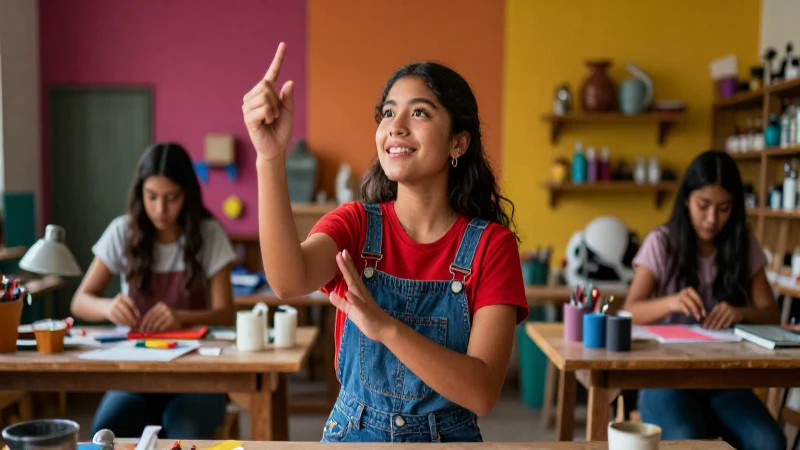 Estudiante mexicano colaborando con éxito