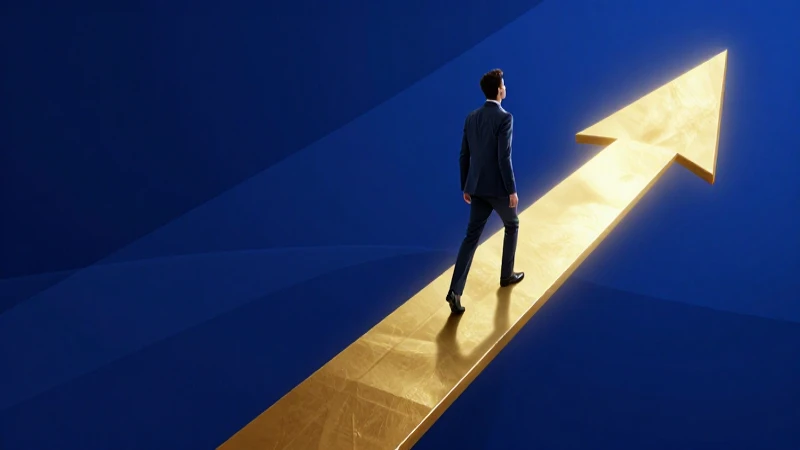 Éxito profesional en ascenso dorado