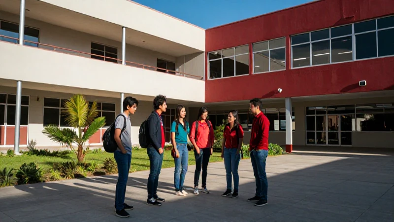 Estudiantes mexicanos colaboran en un campus moderno