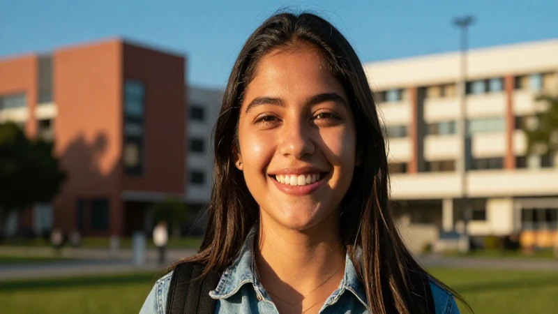 Retrato dinámico de estudiante mexicano sonriente