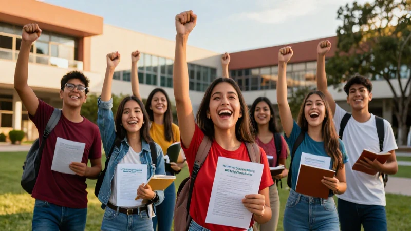 Estudiantes mexicanos celebran éxito académico en campus vibrante
