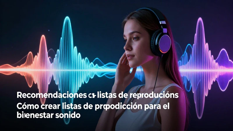 Retrato sonoro vibrante de joven con audífonos