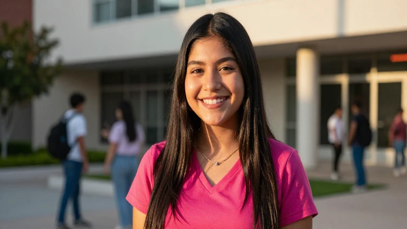 Retrato vibrante de estudiante mexicano en luz dorada