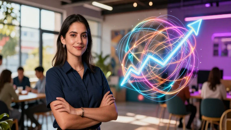 Emprendedor mexicano en espacio de trabajo vibrante