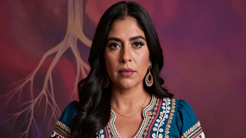 Retrato dramático de mujer mexicana con raíces