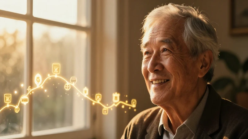 Retrato del hombre sereno con luz dorada