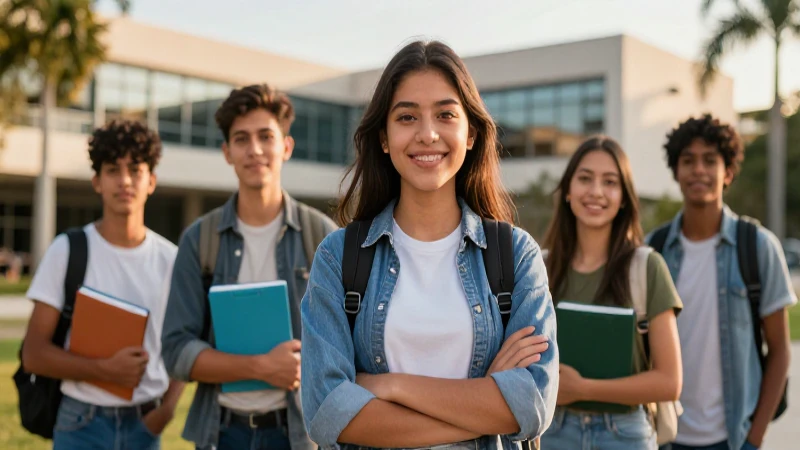 Retrato atractivo de estudiante mexicano en campus