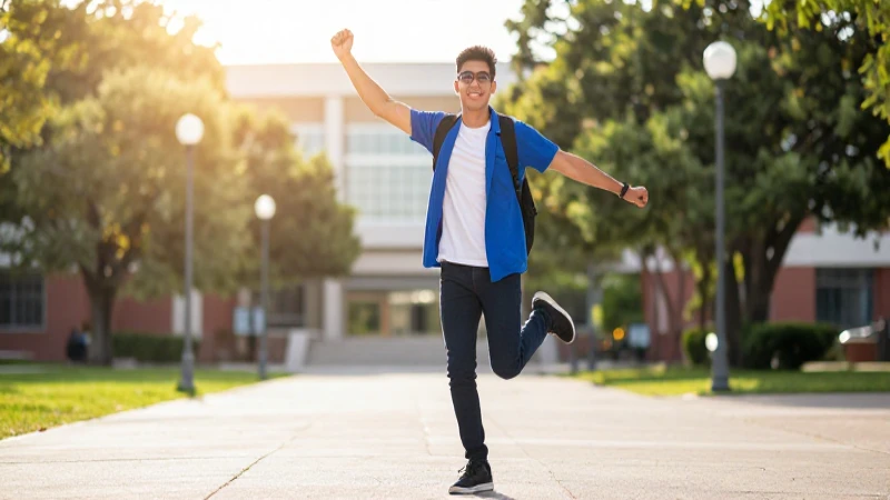 Joven estudiante triunfa en moderno campus universitario