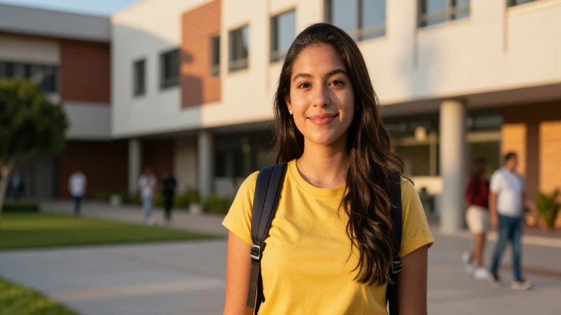 Estudiante mexicano moderno y optimista