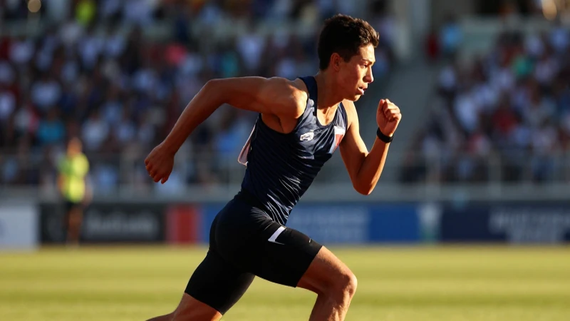 Atleta joven mexicano en potente y dramático momento