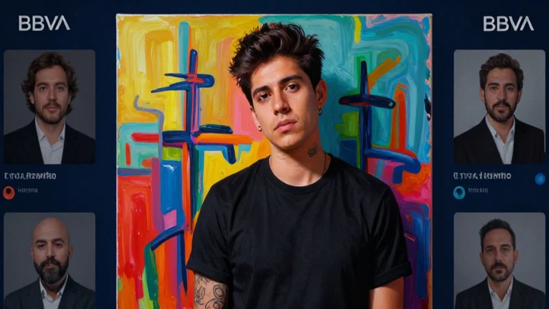 Pintura abstracta de artista emergente destacada
