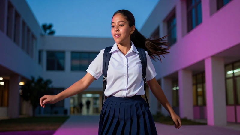 Estudiante mexicano enfocado con ambiente dinámico y moderno