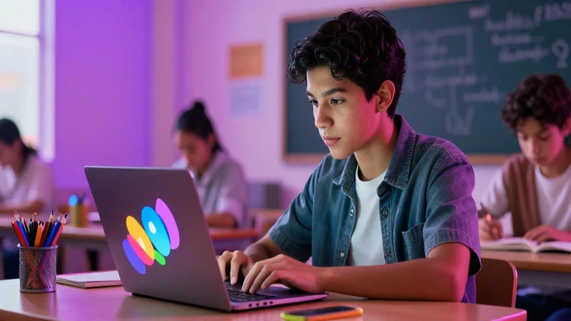 Estudiante mexicano moderno aprendiendo digitalmente